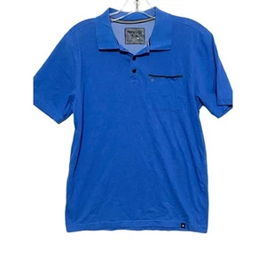 Hurley Nike Dri Fit Blue Polo Shirt Front Pocket Black Trim Logo Mens Small S - Picture 1 of 9