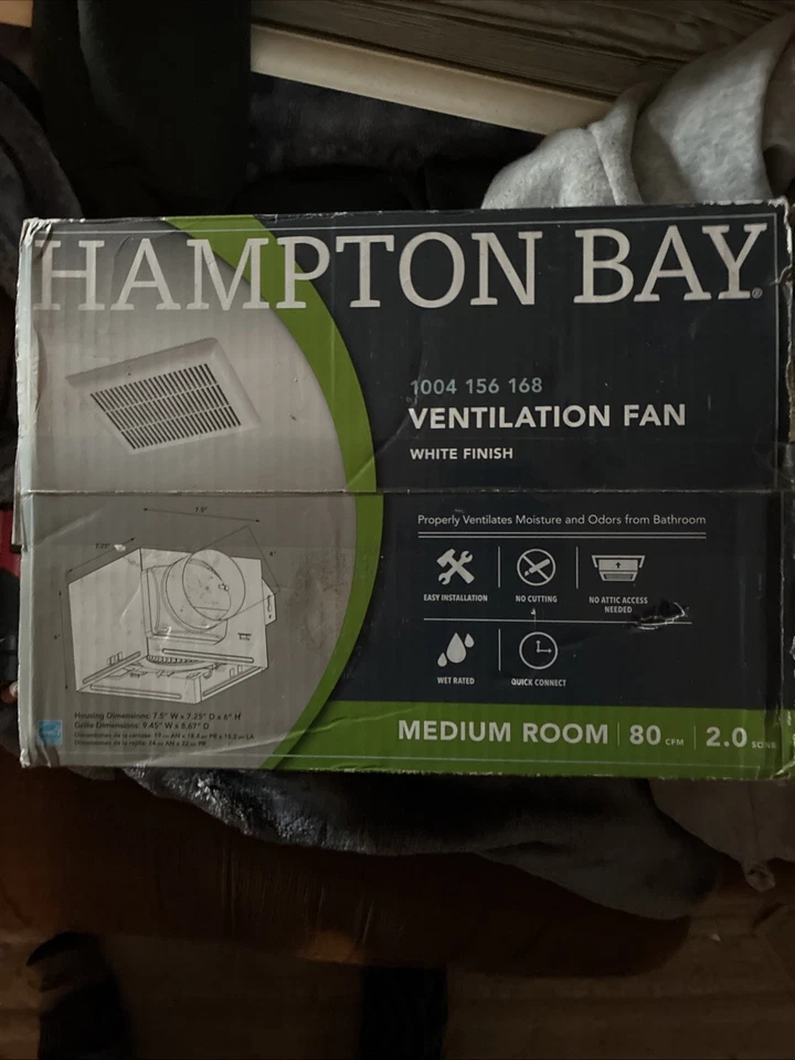 Ventilador de escape de techo para baño Hampton Bay 80 CFM Foto 1 de 3