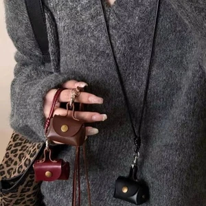 Leather Headphone Bag Gifts Long Sweater Chain Women - Picture 1 of 21