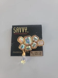 Vintage Savvy Swarovski Kristall Brosche / NEU  - Bild 1 von 7