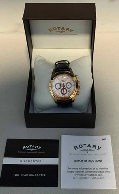 Rotary Men's Wristwatch Rose Gold-Tone Chronograph Leather Band Watch GS00143/25 - image 1 of 4