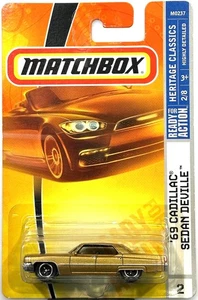 New gold 2008 Matchbox #2/100 Heritage Classics #2/8 '69 Cadillac Sedan DeVille - Picture 1 of 3