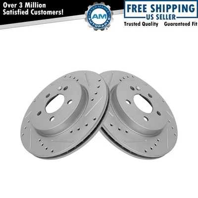 Par delantero Performance de rotor de freno perforado y ranurado con recubrimiento en G Foto 1 de 4