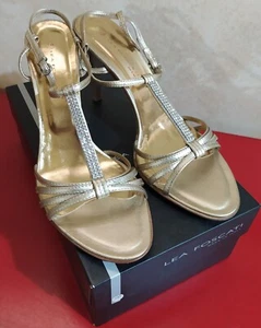 Sandali LEA FOSCATI Tg. 40 Pelle Oro - Suola in Cuoio -MADE IN ITALY- NUOVO - Foto 1 di 12