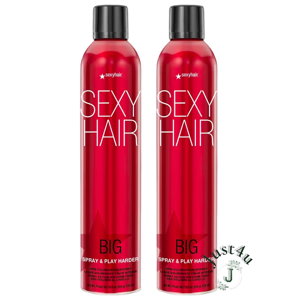 Лак для волос Sexy Hair Big Spray and Play Harder твердый объемный, 10 унций (2 упаковки) - Изображение 1 из 1