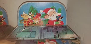 12 VTG MCM ATOMIC SANTA SPACESHIP UFO 3D CARDBOARD DISPLAY BOX Christmas Gift  - Picture 1 of 12