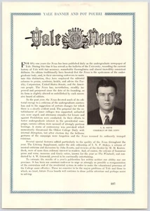 1929 Yale Banner & Pot Pourri ORIGINALSEITE Yale News - Bild 1 von 2