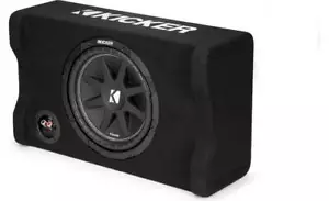 Kicker 48CDF104 Single 10" Down-Firing Comp 4-Ohm Subwoofer Enclosure - Black - Picture 1 of 7