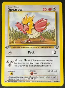 Pokemon TCG 1999 Spearow 62/64 Jungle 1ª Edición WotC Casi Como Nuevo Casi Nuevo - Imagen 1 de 20