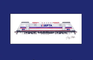Estampado enmarañado SEPTA Cities Sprinter #901 11""x17"" firmado por Andy Fletcher - Imagen 1 de 1