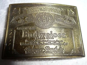 Vintage Budweiser Brass Belt Buckle - Picture 1 of 2