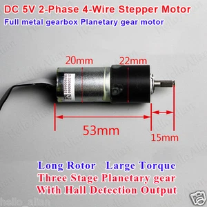 20 mm DC 5V 2 fases 4 cables servo motor paso a paso planetario caja de cambios de metal de precisión - Imagen 1 de 11
