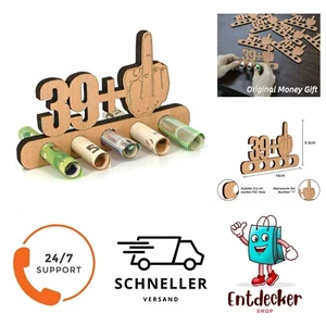 Giftota 40. Geburtstag Geldgeschenk Holz - 39 + 1 - Geschenk Originelle Lustig - Bild 1 von 2