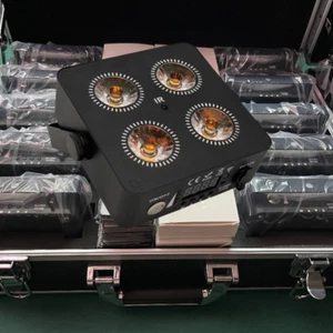 10pc/4x12w Wireless Par Light IR4 RGBWA+UV 6in1 LED Wedding Uplight +Carry Case - Picture 1 of 9