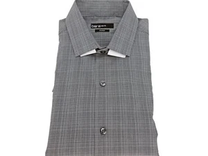 Camisa de vestir Bar III para hombre elástica calce ajustado acero a cuadros tonales talla 14 1/2 32/33 - Imagen 1 de 2