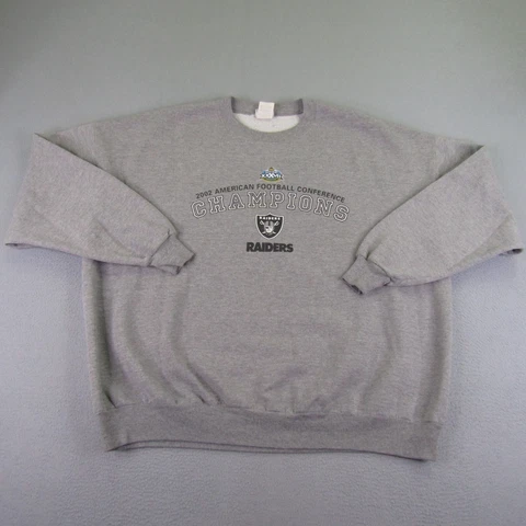 Vintage Oakland Raiders Sweatshirt Mens 3XL Crewneck Sweater 2002 Y2K Pullover Cover