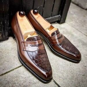 2021 Men's PU Crocodile Pattern Fashion Trend Classic Business Casual Shoes