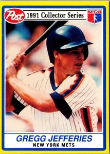 1991 Post Cereal Gregg Jefferies #9 New York Mets
