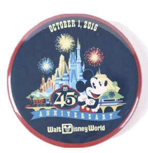 Walt Disney World 45th Anniversary Magic Kingdom Mickey Castle Disney Button - Picture 1 of 2