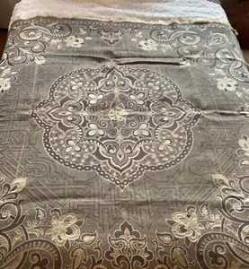 Taupe beige tapestry made in Italy square tablecloth topper piano scarf 48"x46" - Picture 1 of 11