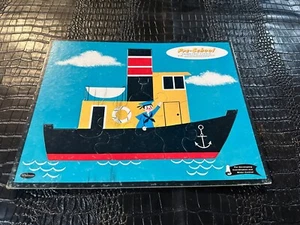 1962 Vintage TRAY PUZZLE (S6) WHITMAN - #4421 TUG BOAT - Picture 1 of 1