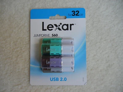 Unidades Flash USB 2.0 Lexar JumpDrive S60 32 GB Surtido Juego de 5 Unidades NUEVO Foto 1 de 4