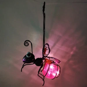 Solar Iron Insect Statue w/ LED Fairy Light Hanging Bee Light for Garden(Purple) - Picture 1 of 6
