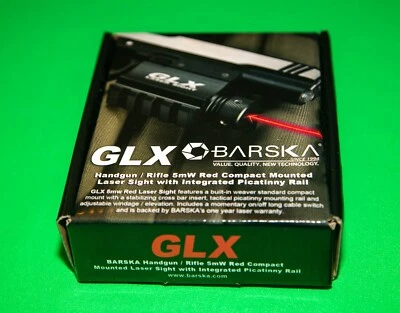 Barska Compact GLX 5mw Power Red Laser Sight For Handgun w/Mount & Rail, AU11406 - Image 1 of 4