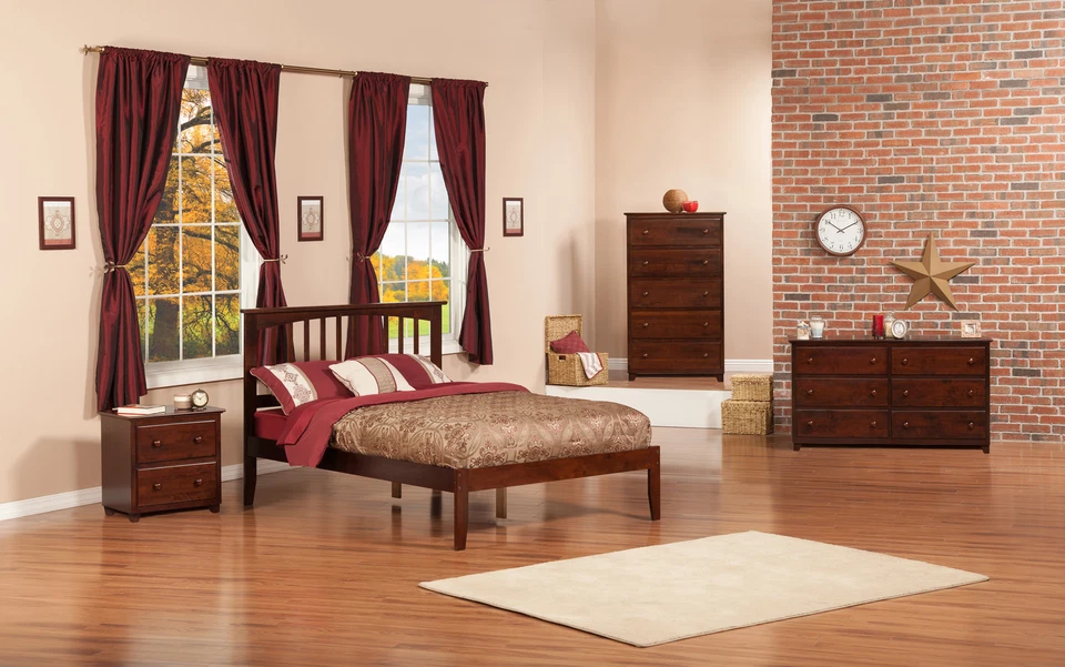 Atlantic Furniture AR8731004 Mission Full Open Foot Antique Walnut