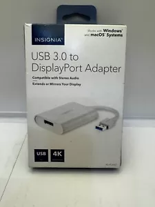 Insignia- USB 3.0 to DisplayPort Adapter - White New Open Box - Picture 1 of 3