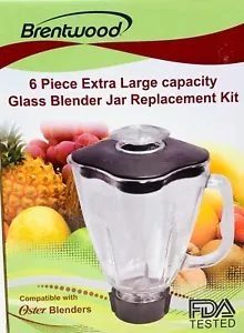 Kit de reemplazo de frasco de vidrio licuadora de vidrio de capacidad extra grande de 6 piezas Brentwood - Imagen 1 de 4