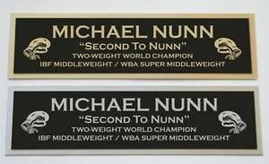 Michael Nunn nameplate for signed boxing gloves trunks photo or case  - Picture 1 of 2