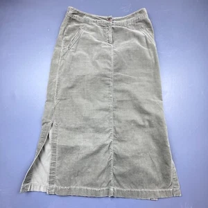 J.Jill Corduroy Maxi Skirt Women’s Size 10 Green Cotton Split Hem Casual - Picture 1 of 12