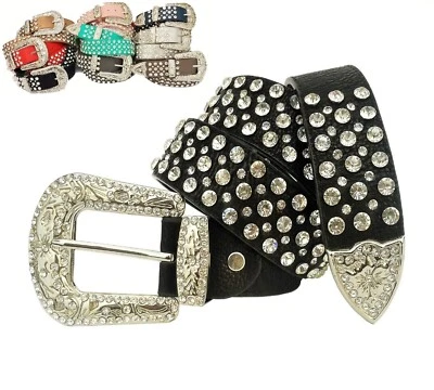 Westerngürtel Strassgürtel Damen 80-105 cm  Bling Bling Party Hingucker Nieten - Bild 1 von 4