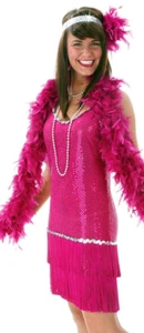 Women's Fuchsia Fringe and Sequin 1920s Flapper Dress Costume SIZE XL (NEW) - Picture 1 of 1