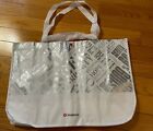 EUC! LULULEMON  X-LARGE (21" x 15”) Tote Reusable Shopping Bag WHITE/SILVER - XL