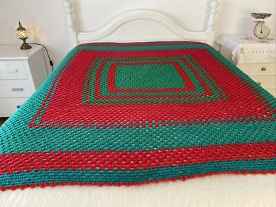 Manta Crochet Colcha Navidad NRL Rabbitohs Colores Acrílico 230cm x 190cm Foto 1 de 4