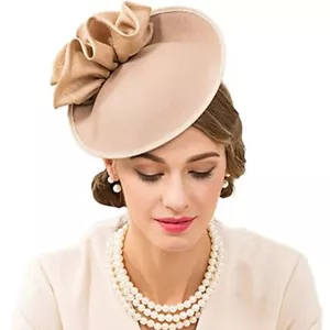 Wedding Wool Felt Pillbox Fascinators Hats Women Flower Derby Church Tilt Hat - Picture 1 of 5
