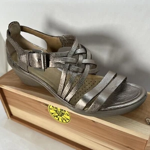 Ecco Strappy Wedge Sandals Warm Gold Metallic Women’s Size 39 EUR 8/8.5 US - Bild 1 von 12