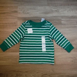 Boys Old navy Green tee shirt Striped size 12-18 months Mix and match New tags - Picture 1 of 6
