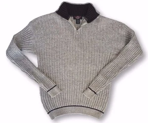 AMERICAN OUTPOST Womens 1/2 Zip Ramie Cotton Heavy Knit Gray Sweater XL - Picture 1 of 3