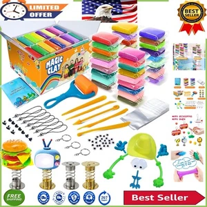 Creative Arts & Crafts Magic Clay Kit for Kids - 36 Colors, Tools & Project Book - Picture 1 of 8