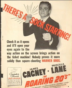 Movie ads 1939-Roaring 20's stars james Cagney--Priscilla-----42 - Picture 1 of 1