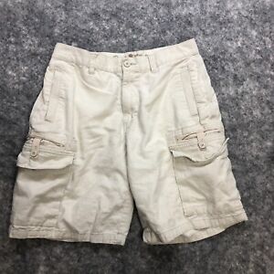 Paradise Collection Shorts Mens Size 32 Khaki Cream Beige Cargo Linen Cotton