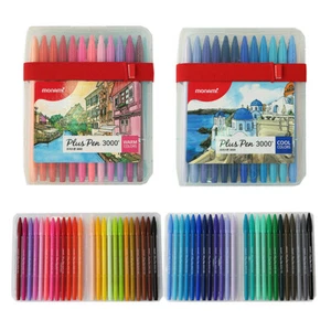 Monami Plus 3000 Office Sign Pen Water Based Ink Coloring Marker 48 Colors Sets - Picture 1 of 11
