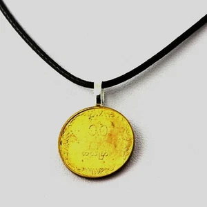 Collier pièce de monnaie Birmanie, Myanmar 10 pyas FAO - Foto 1 di 1