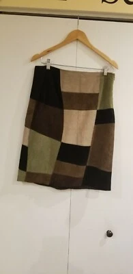 Alfani Suede Patch Vintage Y2K Boho Multicolored Skirt(Sz 12) - Image 1 of 3