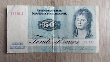 alter Geldschein Dänemark 50 Kroner / Kronen