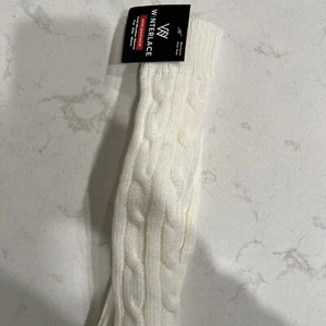 Interlace Arm Warmers One Size Off White - Picture 1 of 4