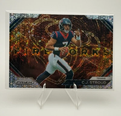 2023 Prizm No Huddle CJ Stroud Silver Disco Fireworks #F-10 Rookie SSP Texans🔥 - Image 1 of 3
